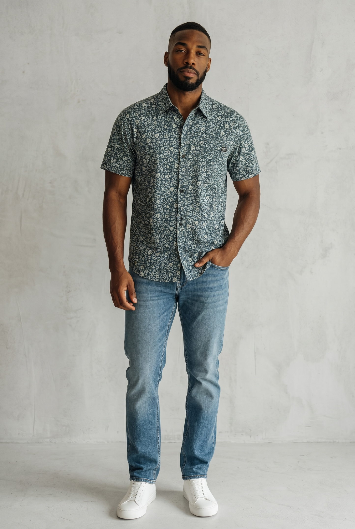 Rooster's Supply Co. | Floral Button-Up Shirt | Navy Floral