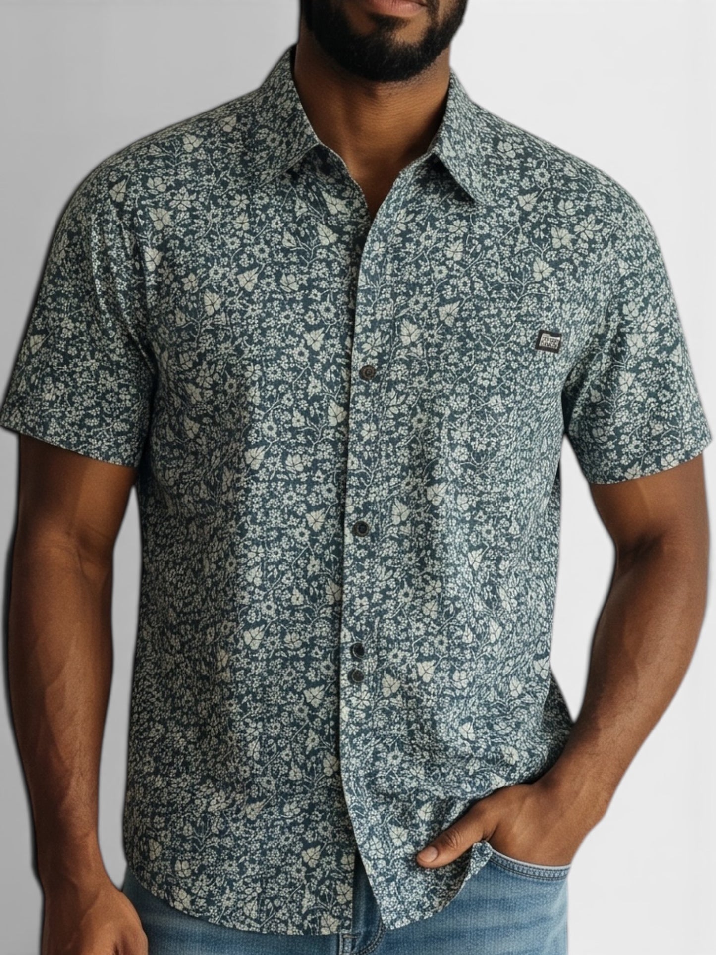 Rooster's Supply Co. | Floral Button-Up Shirt | Navy Floral