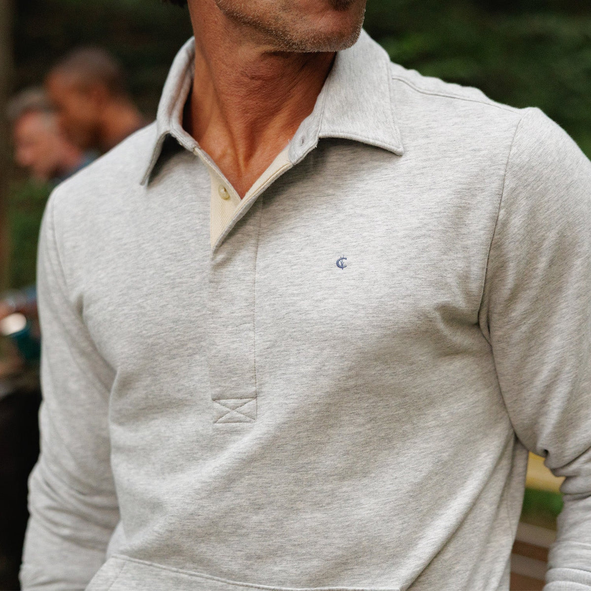 Criquet | Collared Sweatshirt | Heather Light Gray