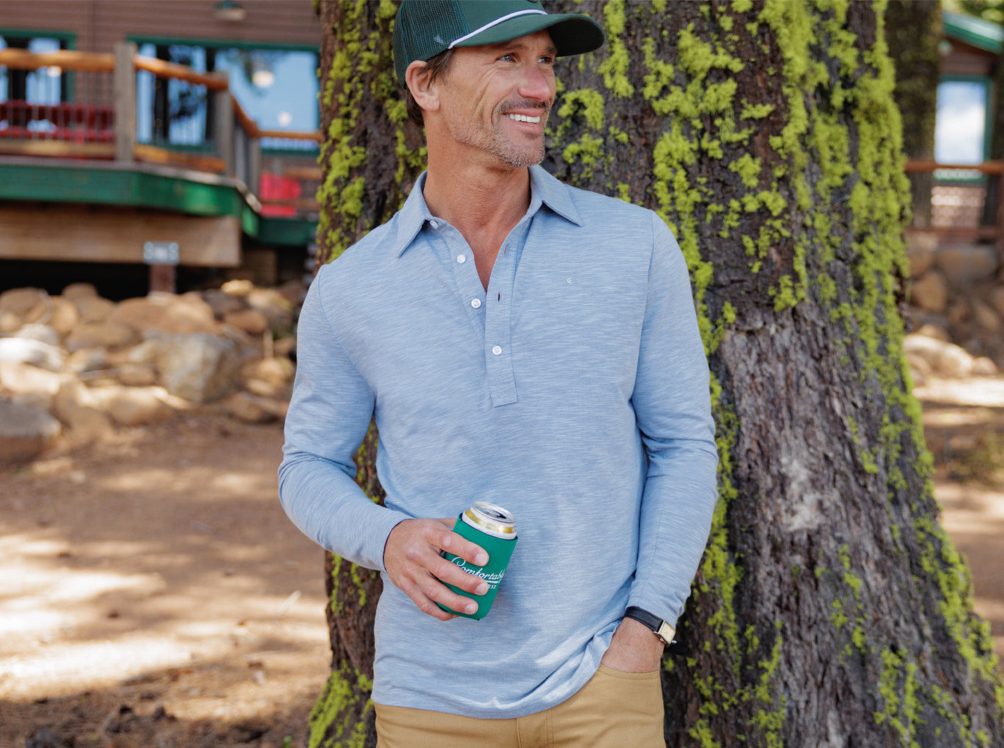 Criquet | Long Sleeve Range Polo | Blue Stone
