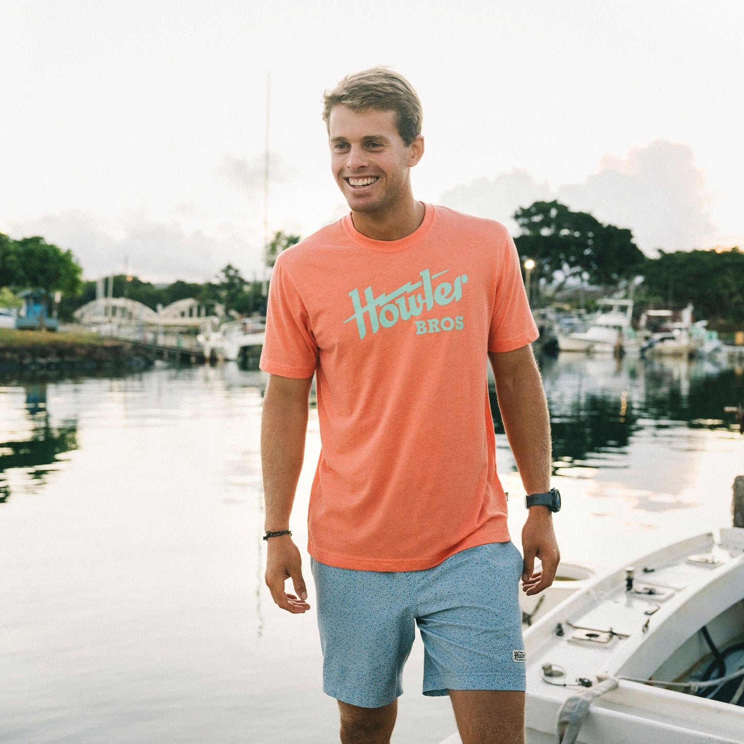 Howler Bros Electric Tee - Coral Heather