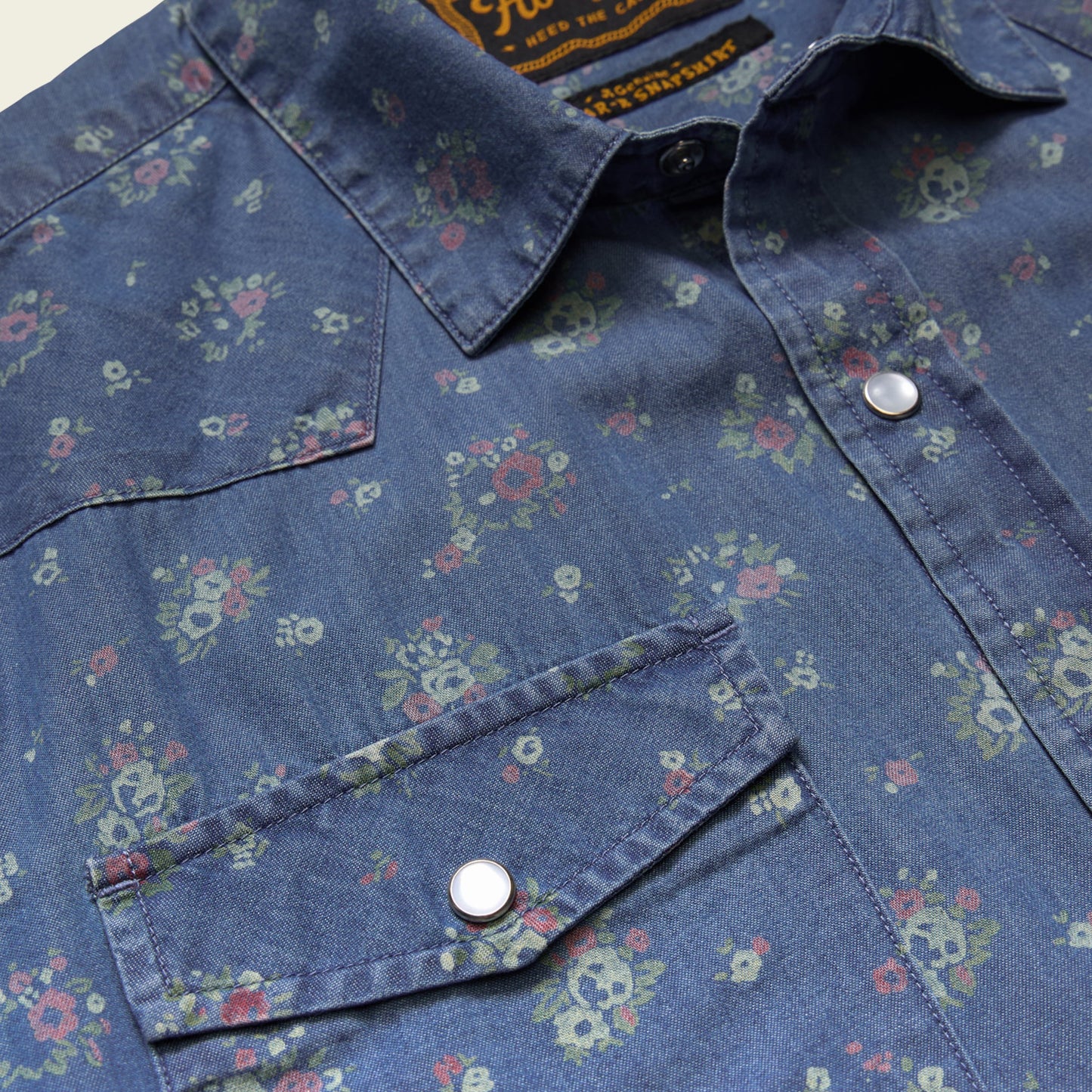 Howler Bros H Bar SnapShirt Bouquets - Washed Indigo
