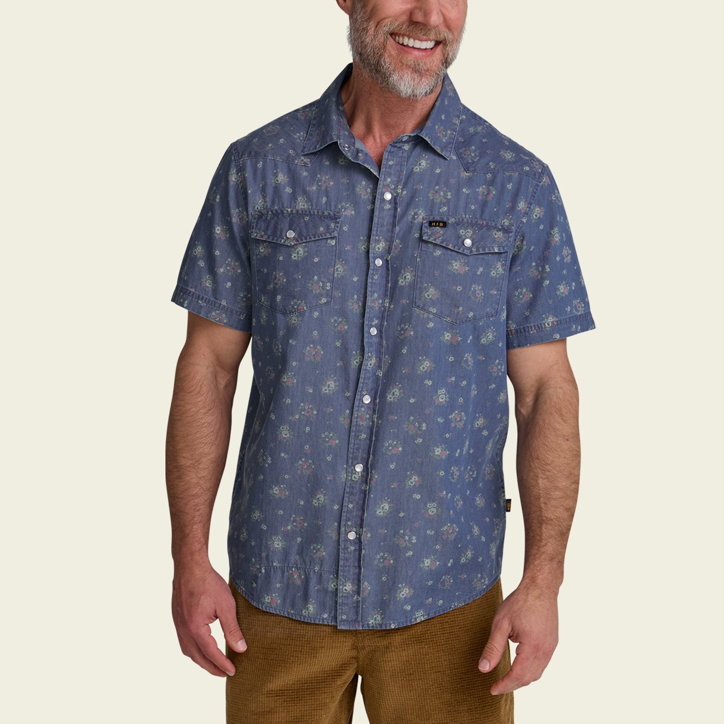 Howler Bros H Bar SnapShirt Bouquets - Washed Indigo