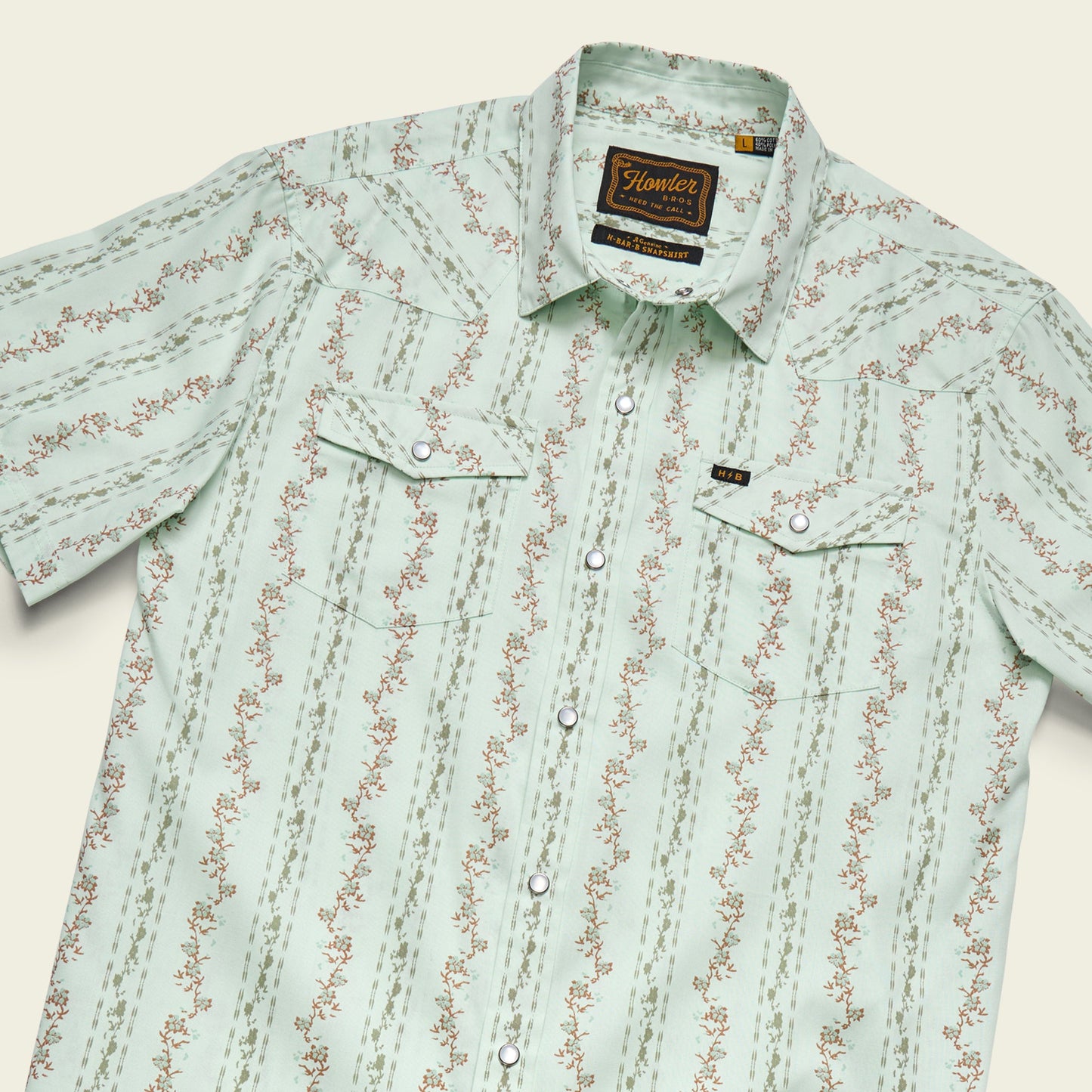 Howler Bros H Bar SnapShirt Hibiscus Ribbons - Mint