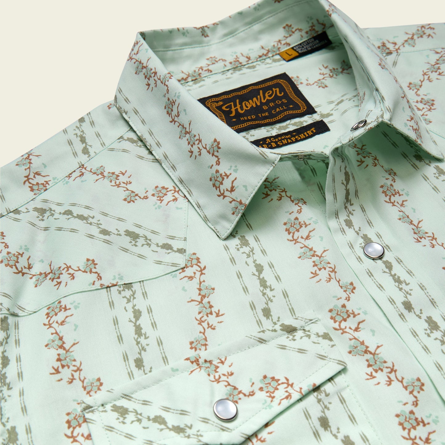 Howler Bros H Bar SnapShirt Hibiscus Ribbons - Mint