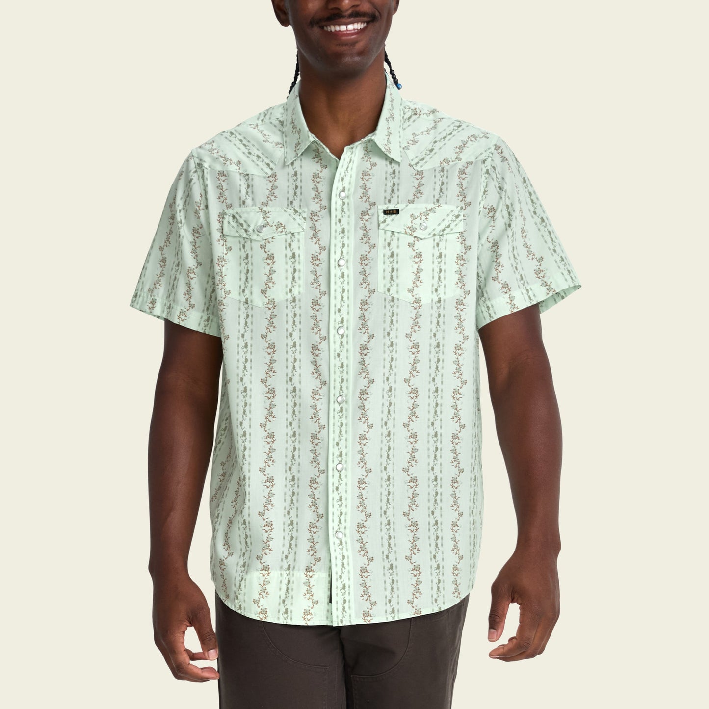 Howler Bros H Bar SnapShirt Hibiscus Ribbons - Mint
