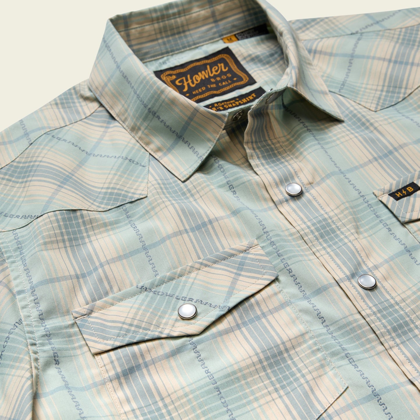 Howler Bros H Bar SnapShirt Prairie Plaid - Seafoam