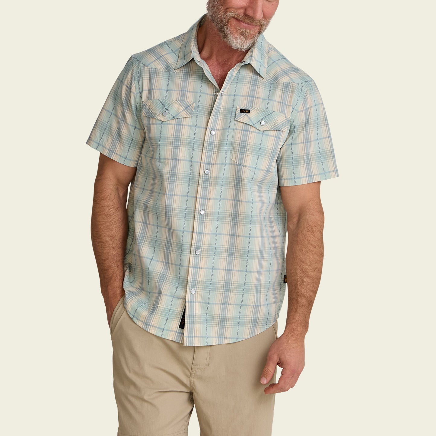 Howler Bros H Bar SnapShirt Prairie Plaid - Seafoam