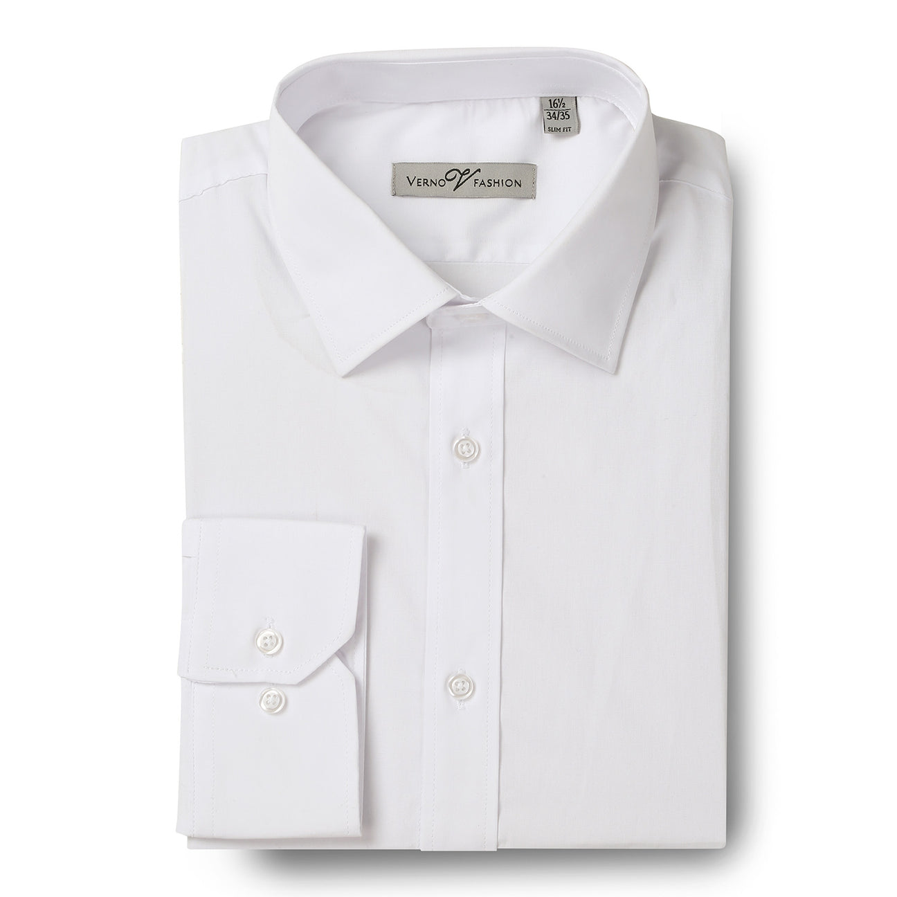 Slim Fit Long Sleeve Dress Shirt - White