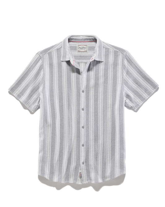 Flag and Anthem Hutchins Textured Stripe Shirt - Blue / White