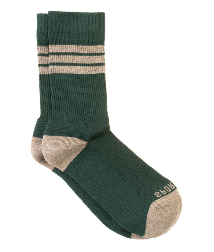 Socks | Varsity Stripe | Forest Green & Oat | Geoff Nicholson Collection