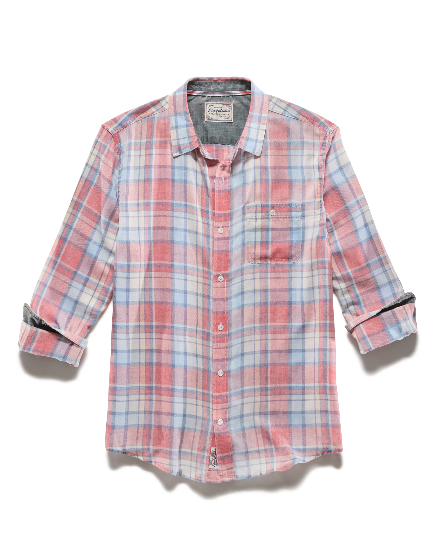 Flag and Anthem Sebring Vintage Washed Shirt - Red & Navy