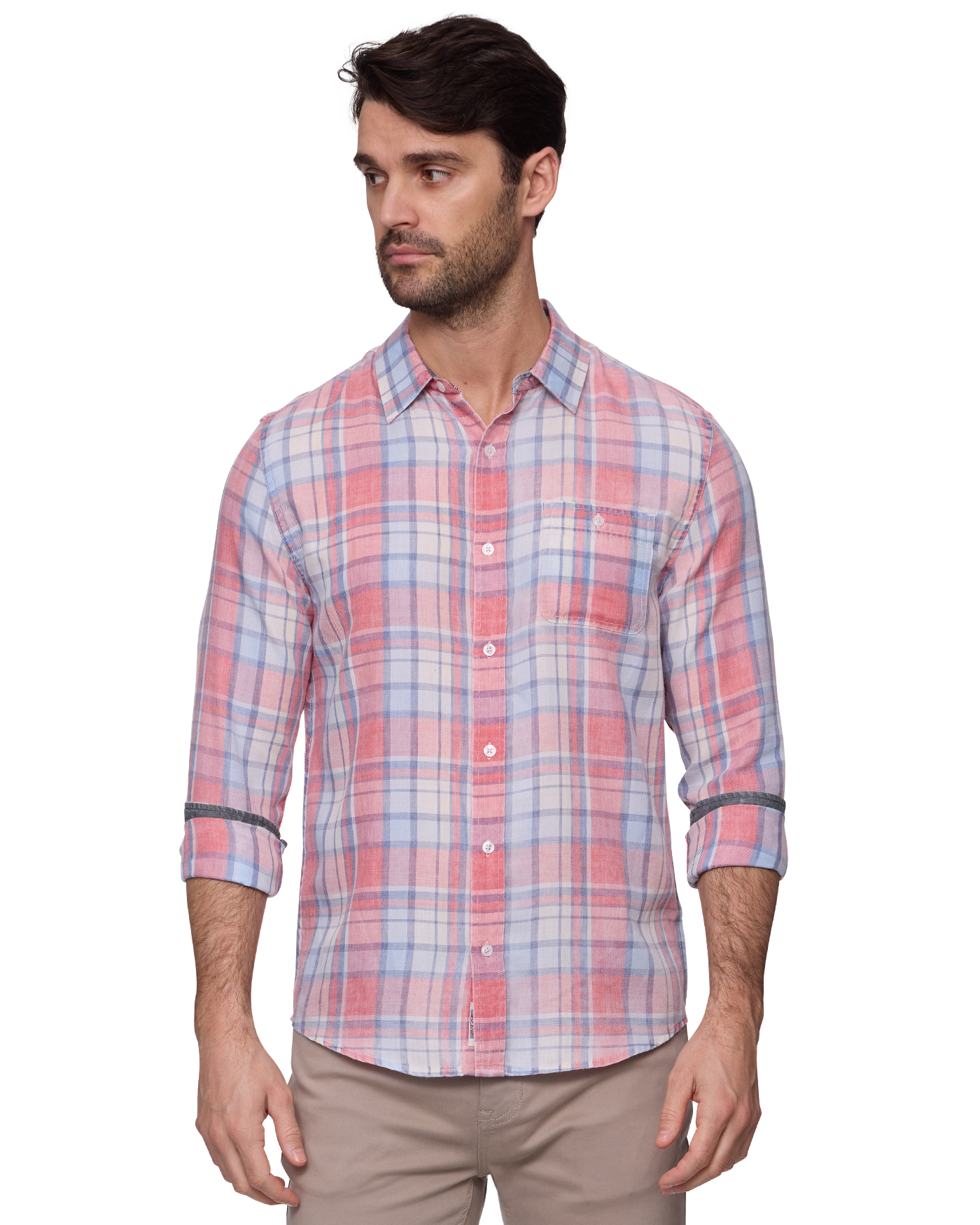 Flag and Anthem Sebring Vintage Washed Shirt - Red & Navy