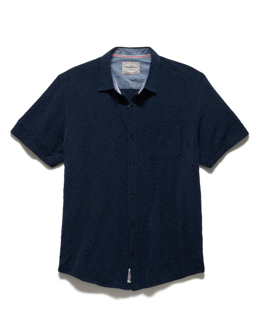 Flag and Anthem Faywood Textured Stripe Shirt - Blue / White (Copy)