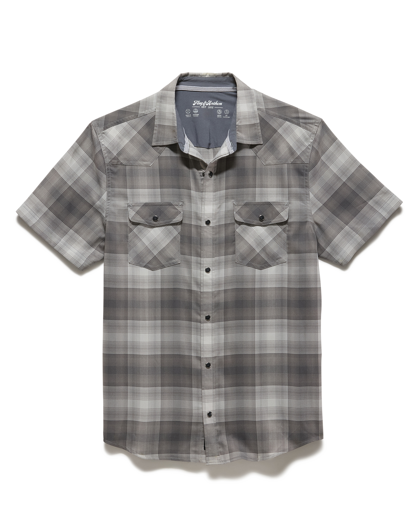 Flag and Anthem UPF Performance Western Shirt - Grey & Charcoal