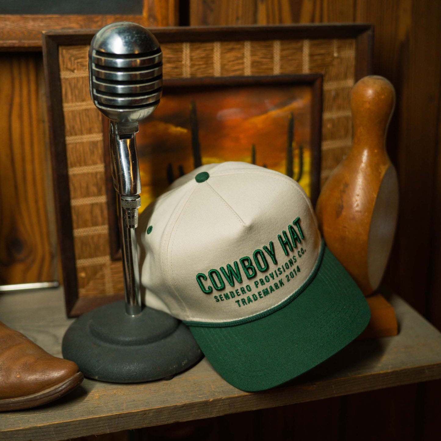 Sendero | Cowboy Hat | Cream & Green