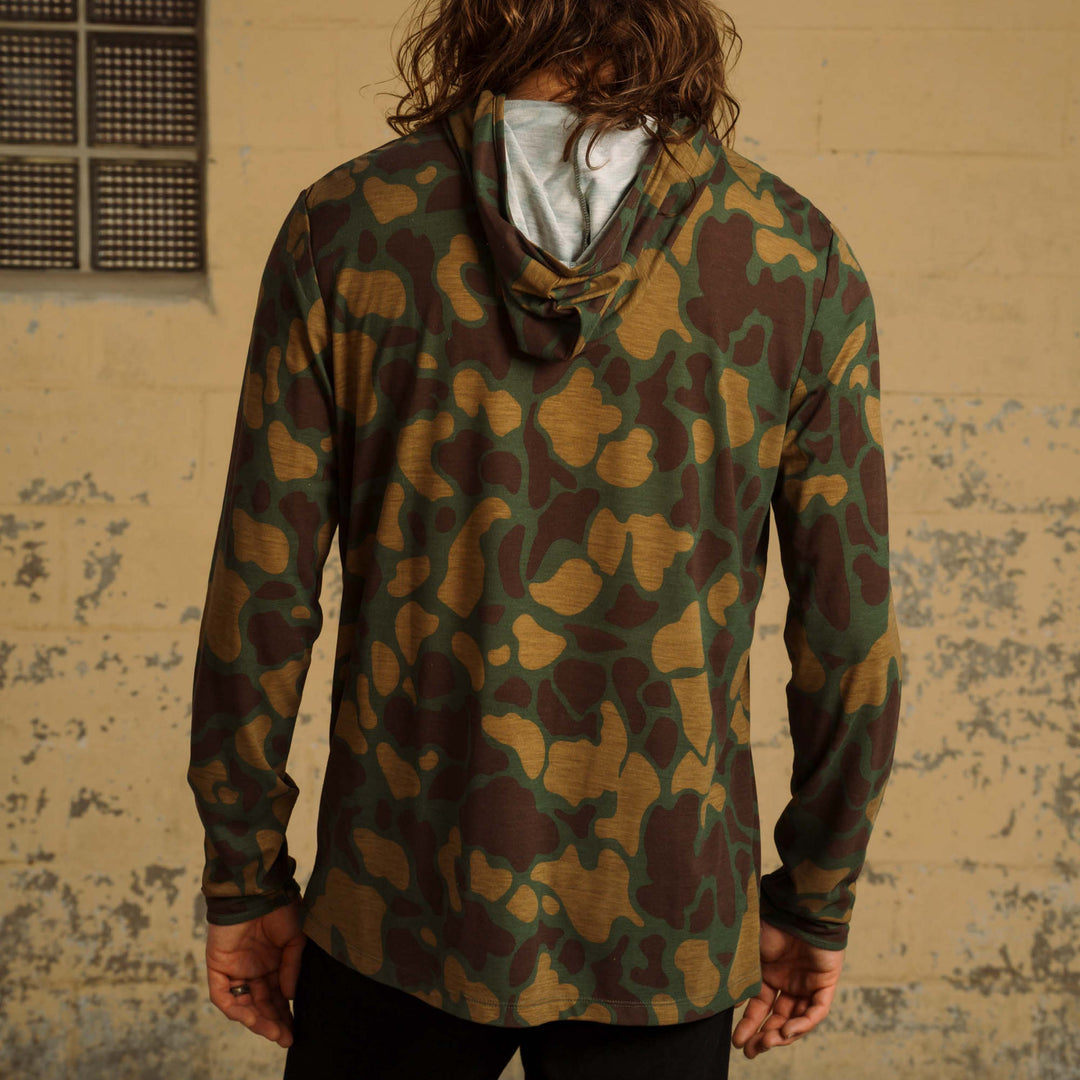 Sendero | Yucatan Bamboo Hoodie Tech Shirt | Forest Camo