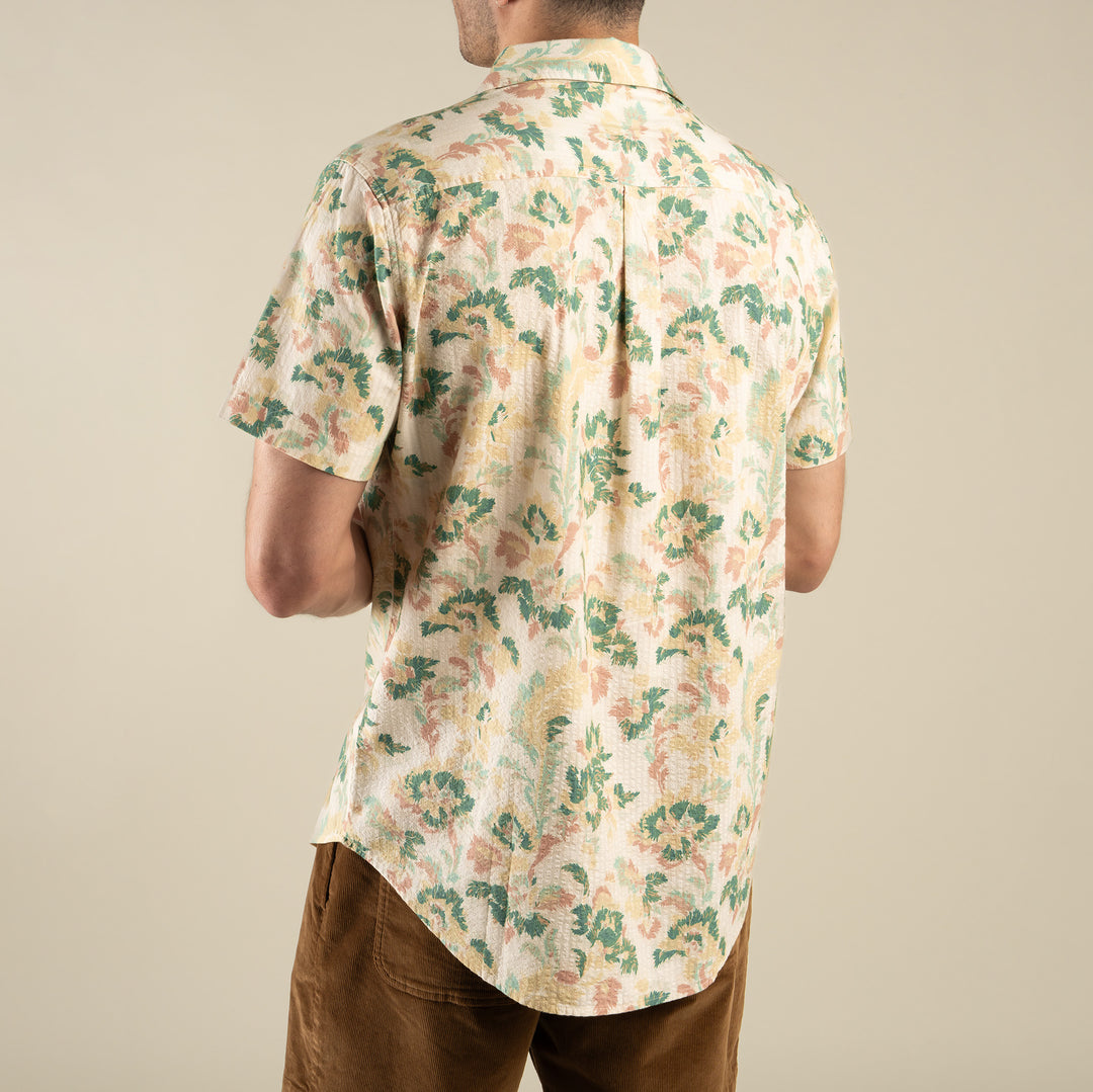 Sendero | City Slicker Button Up Short Sleeve | Alondra - Cream/Green