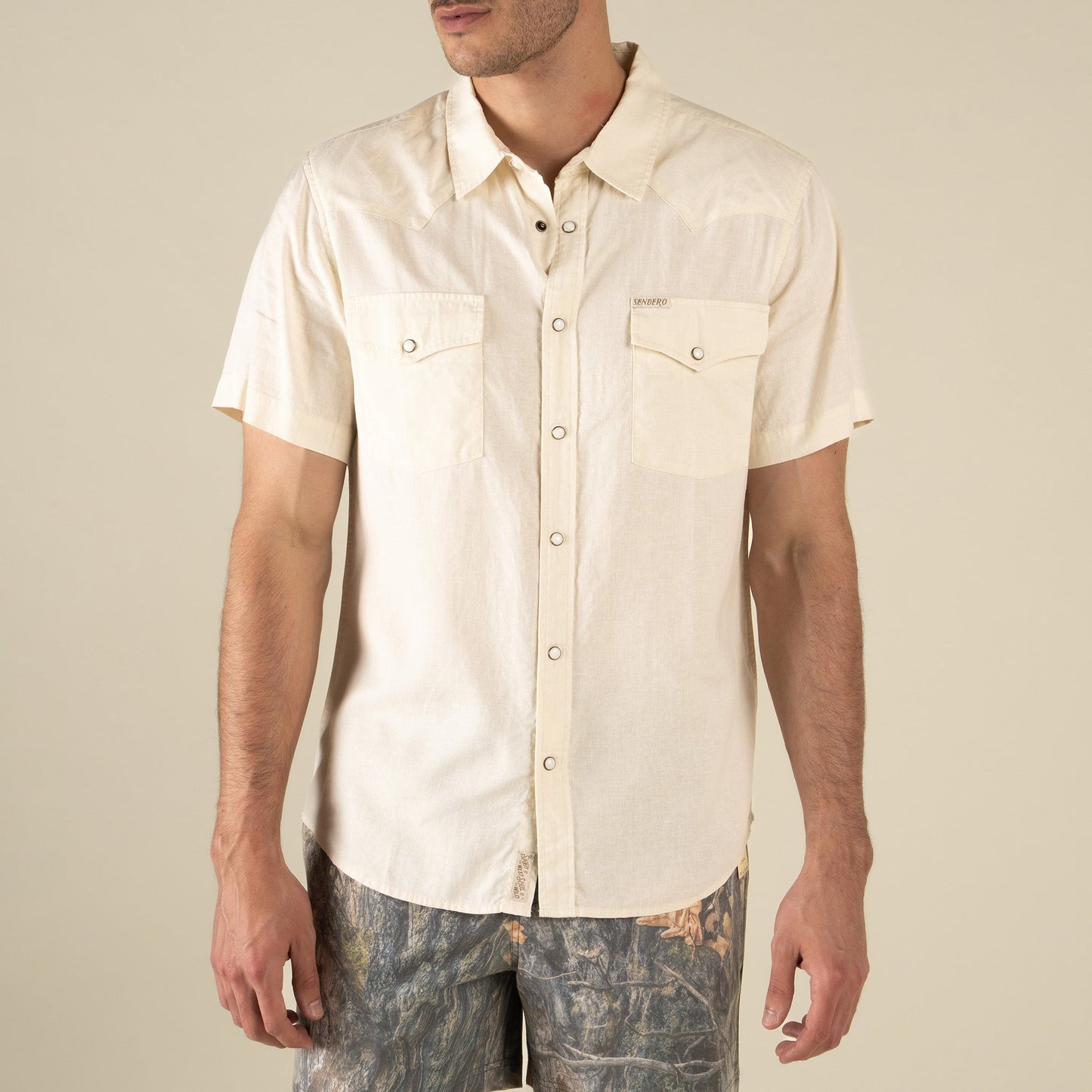 Sendero | Wyatt Pearl Snap Shirt | Antique White
