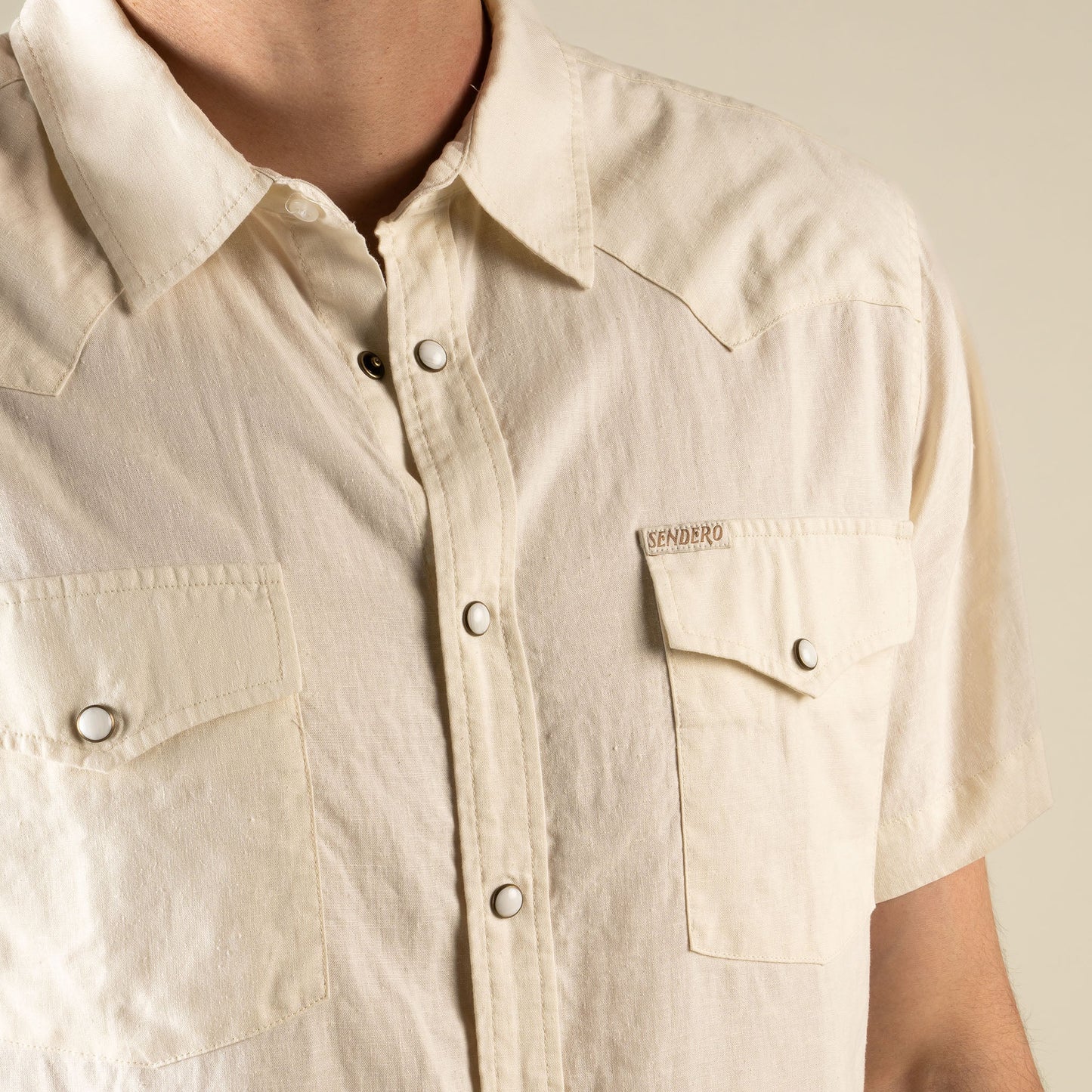 Sendero | Wyatt Pearl Snap Shirt | Antique White