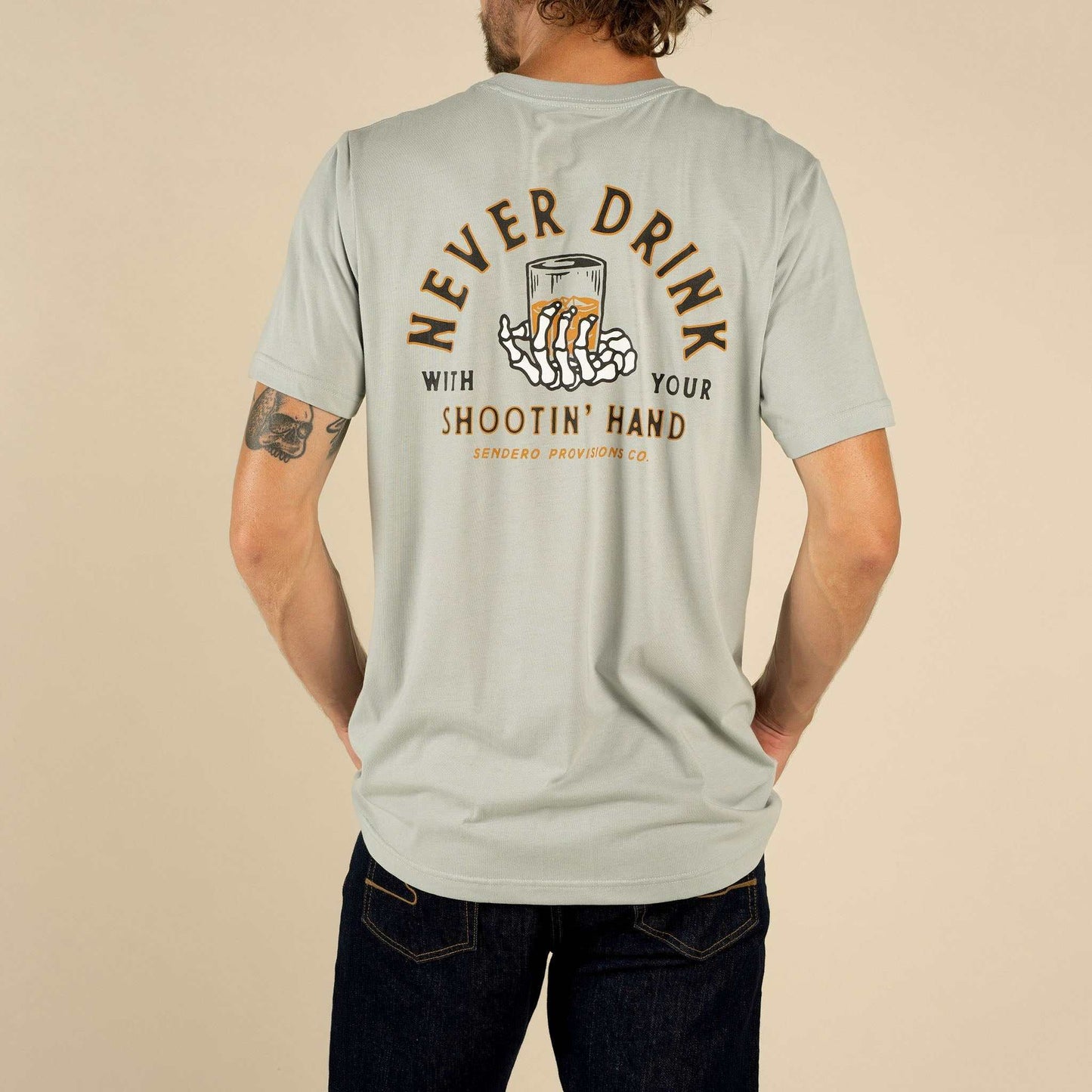 Sendero Shootin Hand T-Shirt - Big Sky Blue