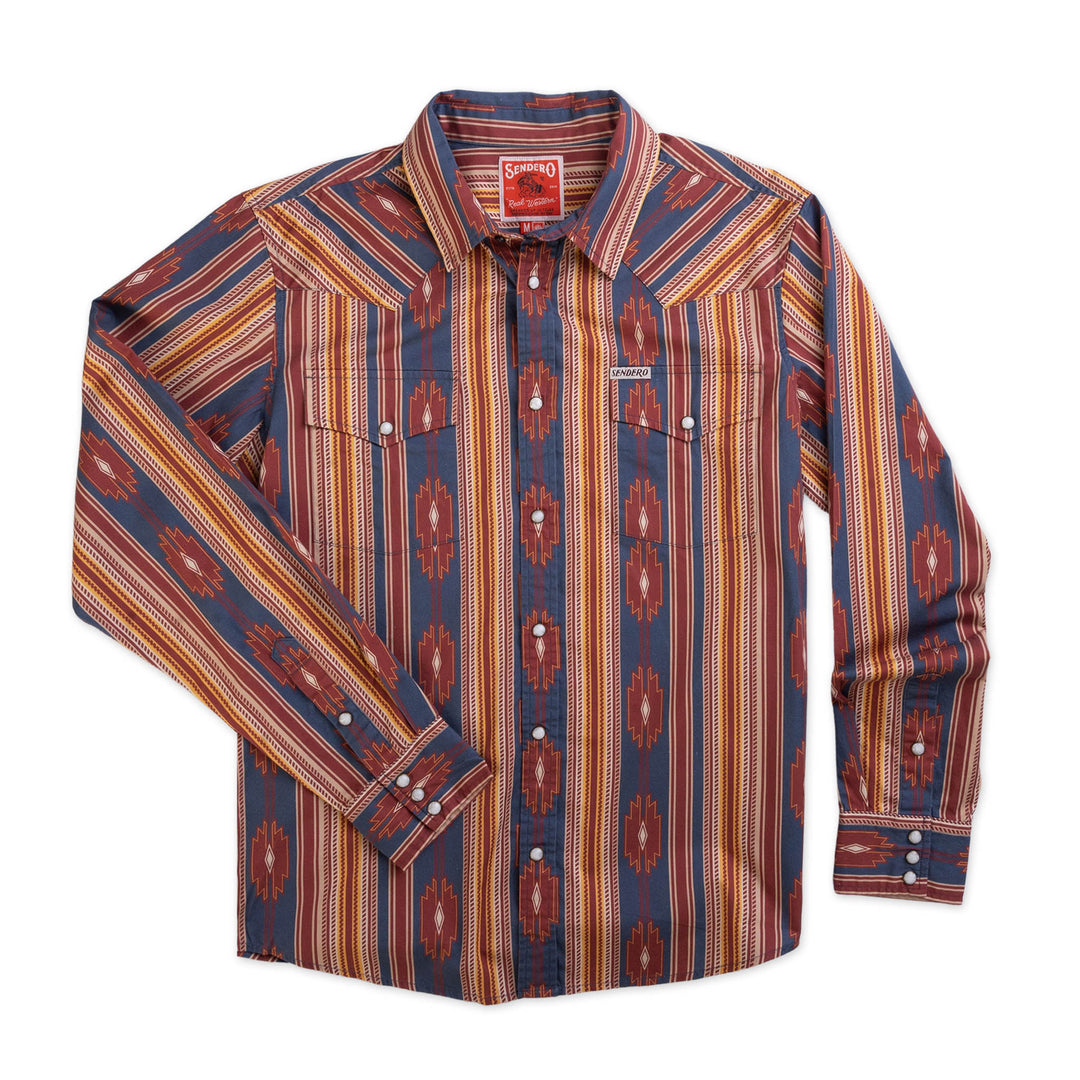 Sendero Wyatt Pearl Snap Serape Chevron Stripe Shirt - Tulsa