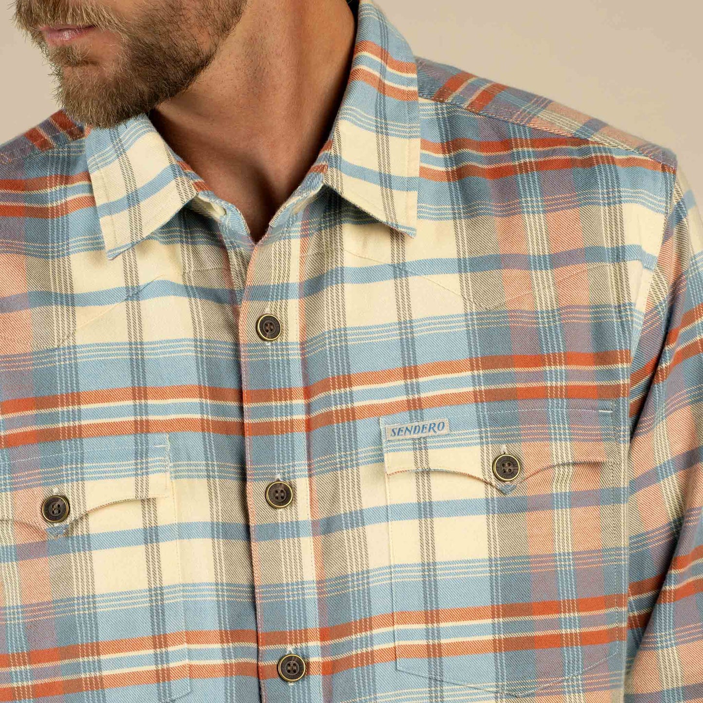 Sendero Moab Flannel Shirt - Blue/red