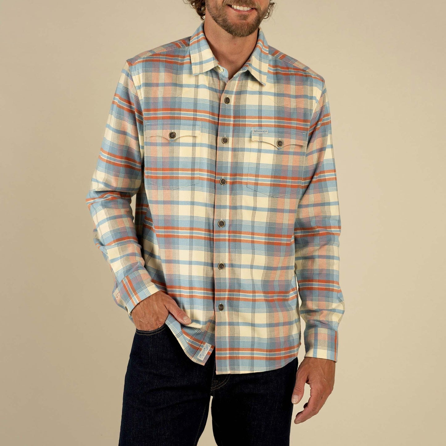 Sendero Moab Flannel Shirt - Blue/red