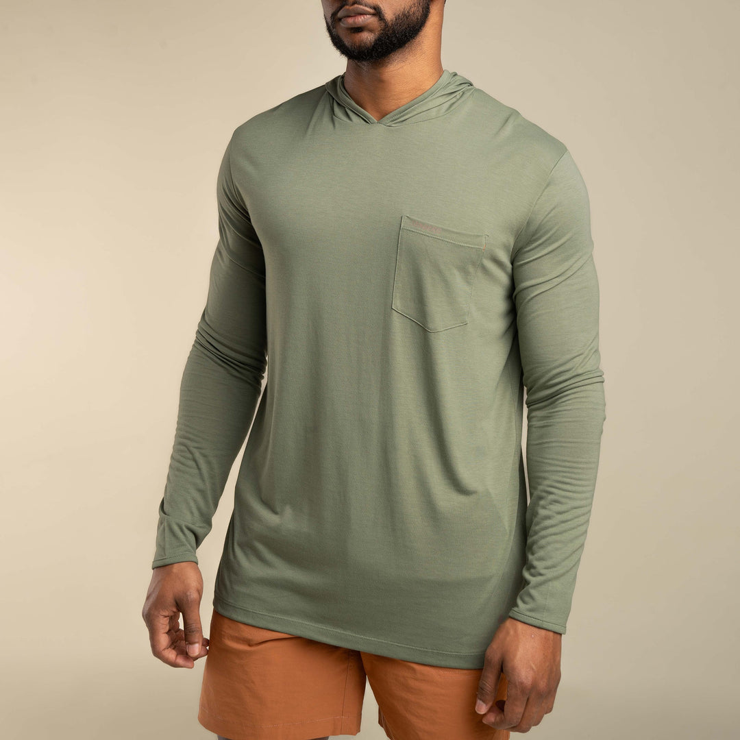 Sendero | Yucatan Bamboo Hoodie Tech Shirt | San Juan Sage