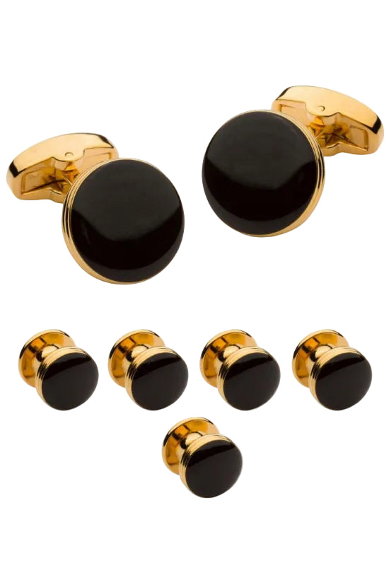 Studs & Cuff Links - Gold & Black