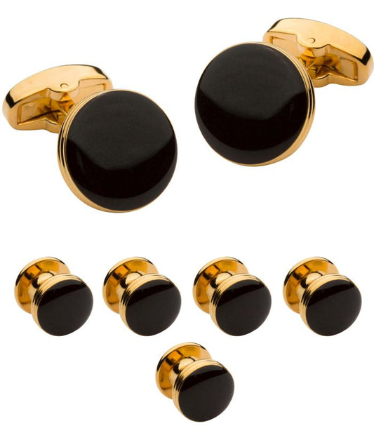 Studs & Cuff Links - Gold & Black