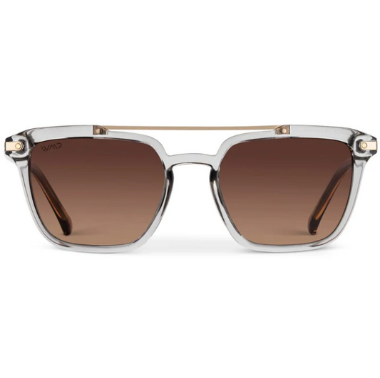 WMP Conner Sunglasses - Crystal Ice Grey Frame/Brown Gradient Lens