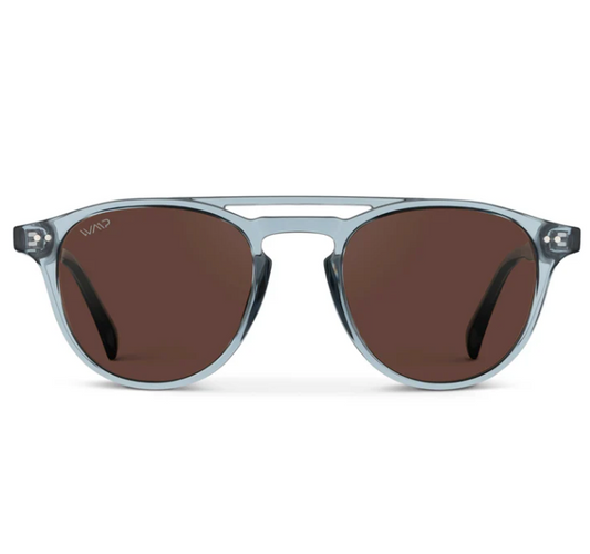 WMP Easton Sunglasses -Crystal Denim Blue / Brown Lens