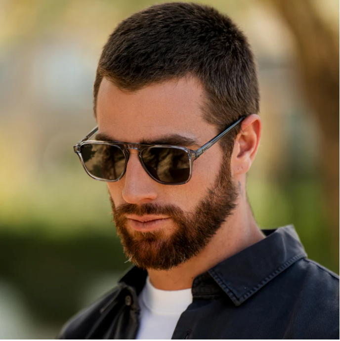 WMP Emerson Sunglasses -Denim Blue / Black Lens
