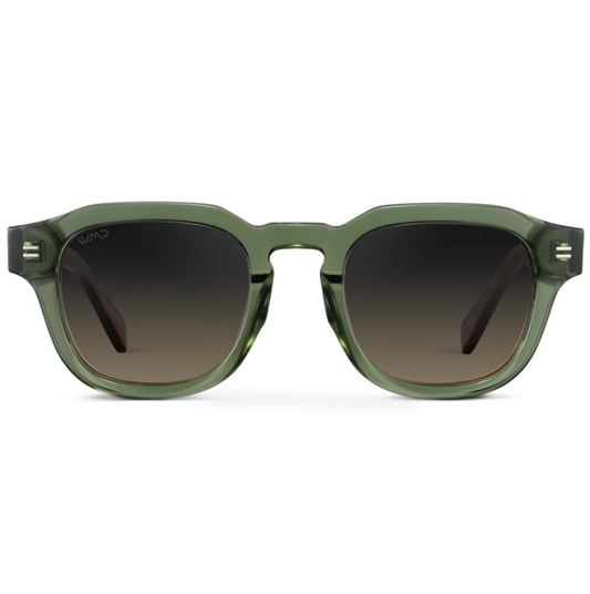 WMP Nelson Sunglasses -Crystal Agave Green / Grey Brown Gradient Lens