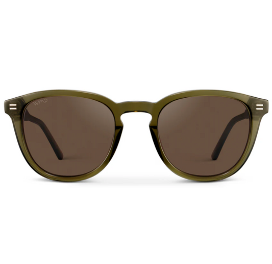WMP Walker Sunglasses -Dark Moss Green / Brown Lens