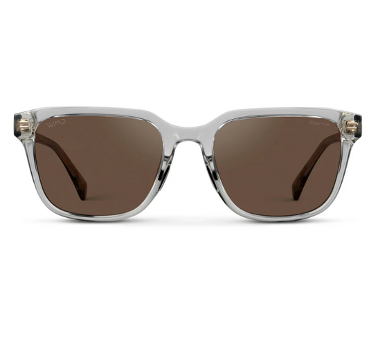 WMP Woods Sunglasses -Crystal Ice Grey / Brown Lens