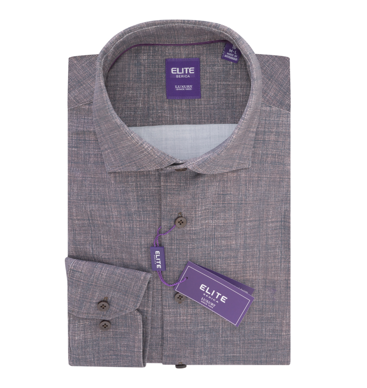 Serica Elite | Crosshatch Dress Shirt | Mocha