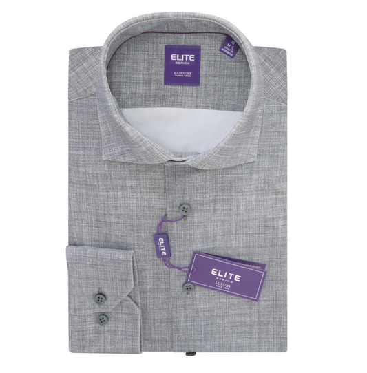 Serica Elite | Crosshatch Dress Shirt | Grey Green