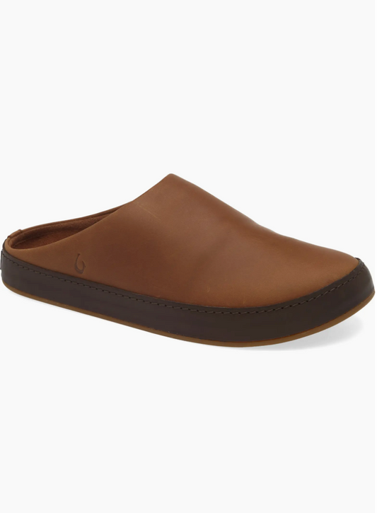 Olukai Ku'u Leather Mule - Toffee / Dark Java