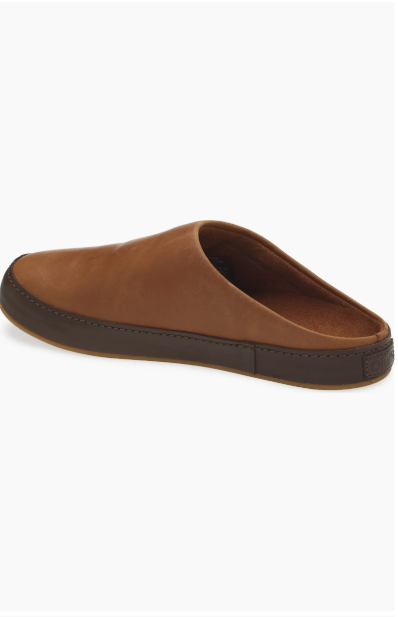 Olukai Ku'u Leather Mule - Toffee / Dark Java