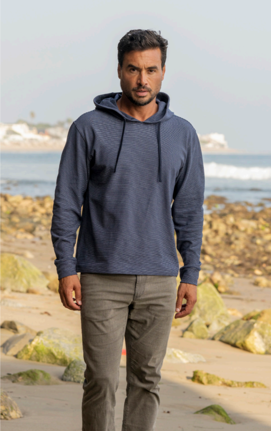 Roosters Erickson Hoodie - Navy Striped
