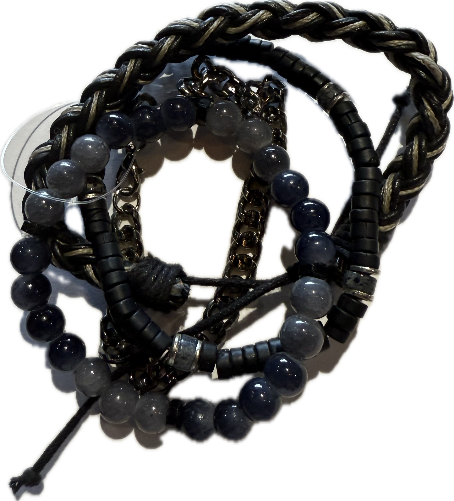 Gypsy Layered Men's Bracelet - Black & Blue Onyx