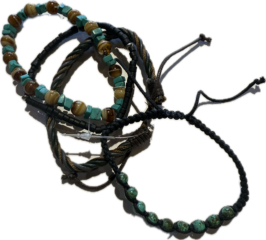 Gypsy Stacked Men's Bracelet - Turquoise Sand