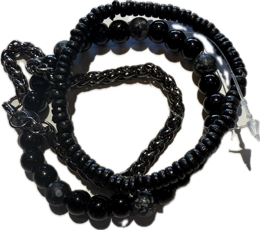 Gypsy Stacked Men's Bracelet - Total Darkness