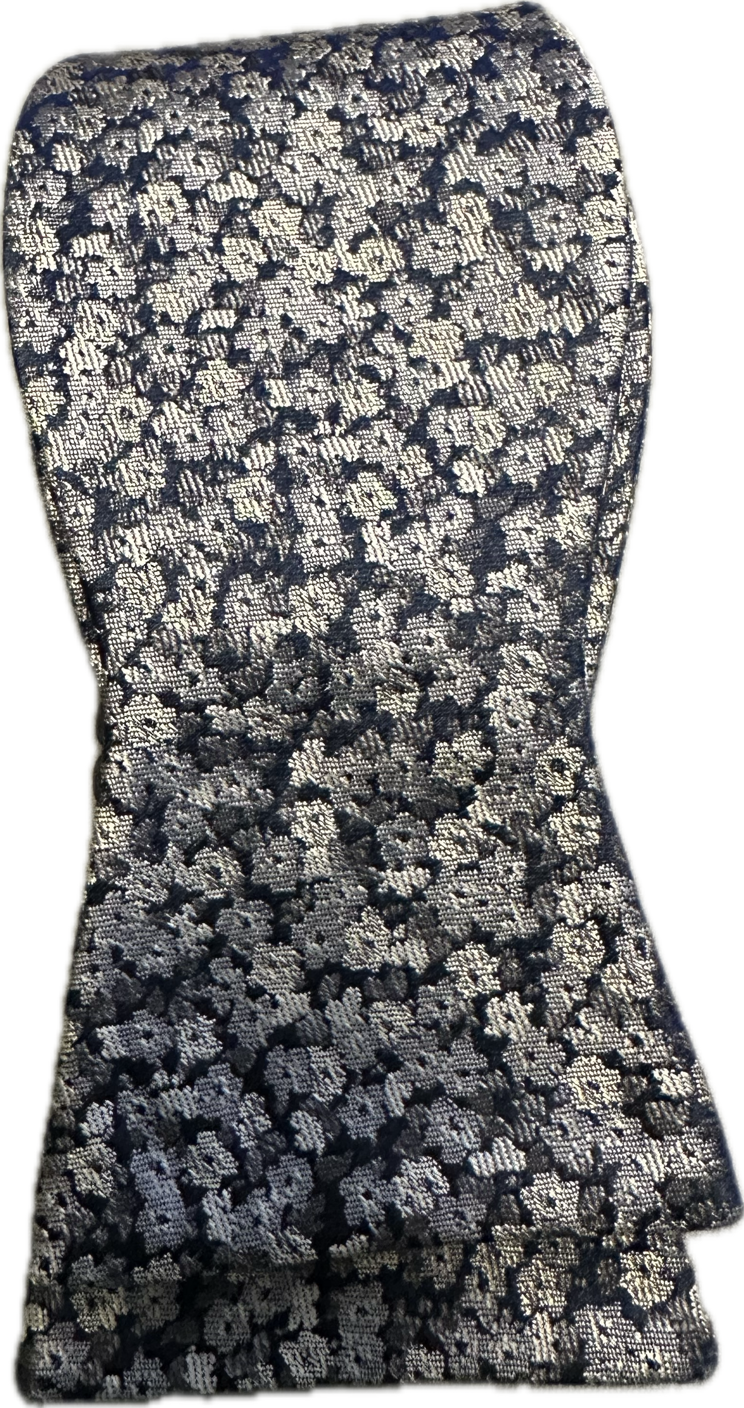 Self BowTie - Navy / Silver Floral