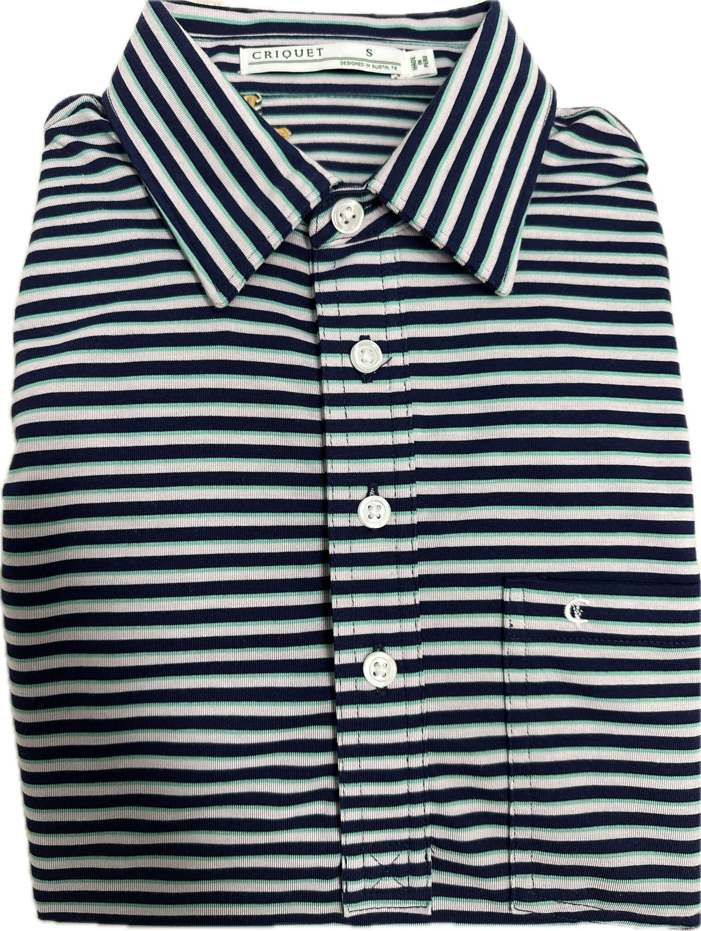 Criquet Performance Players Shirt - Navy Duval Stripe