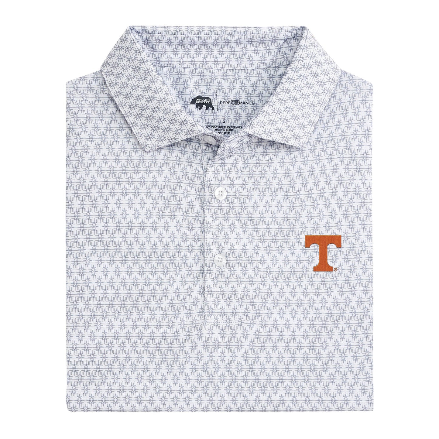 Onward Reserve Tennessee Tents Printed Performance Polo - White