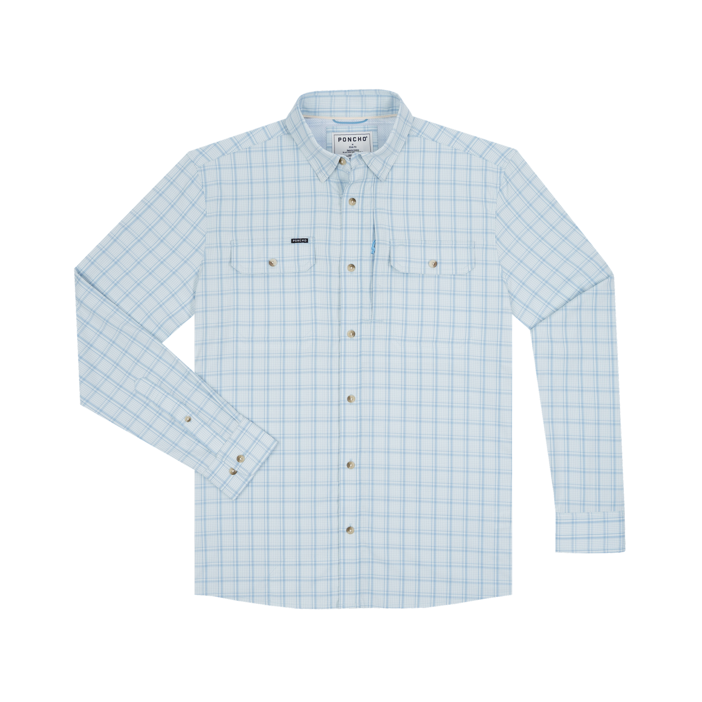Poncho Outdoors | The Boca Grande | Ocean Blue Check Plaid