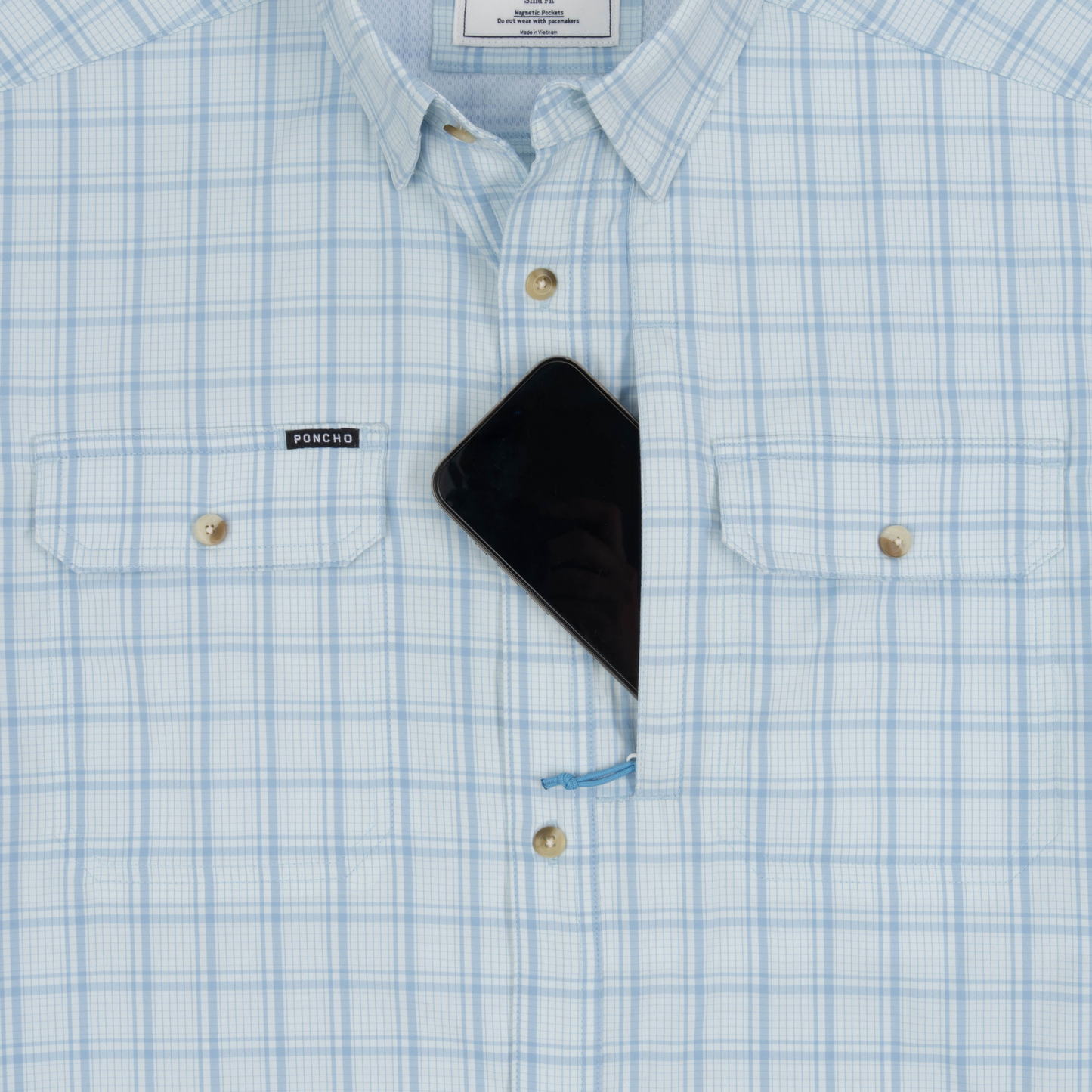 Poncho Outdoors | The Boca Grande | Ocean Blue Check Plaid